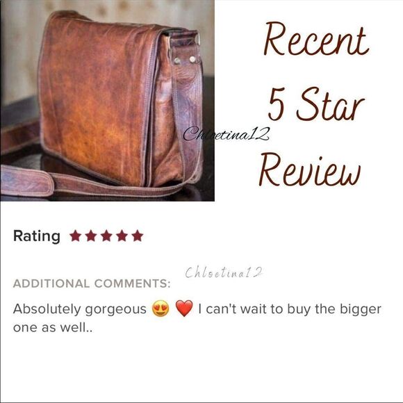 Extra Large Vintage Leather Messenger/Crossbody Bag - Picture 14 of 16